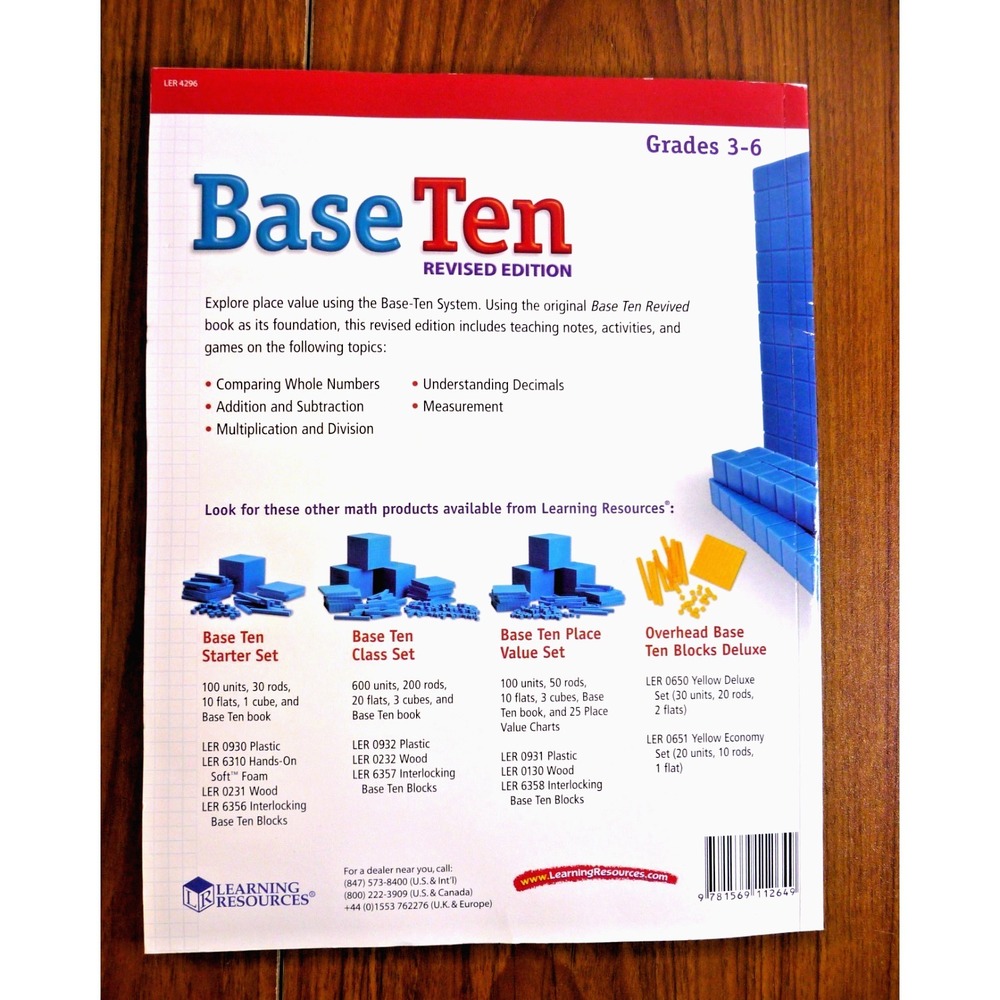 Learning Resources Base Ten Blocks Plus Book 121 Pieces 36 Activities NEW - Picture 3 of 3